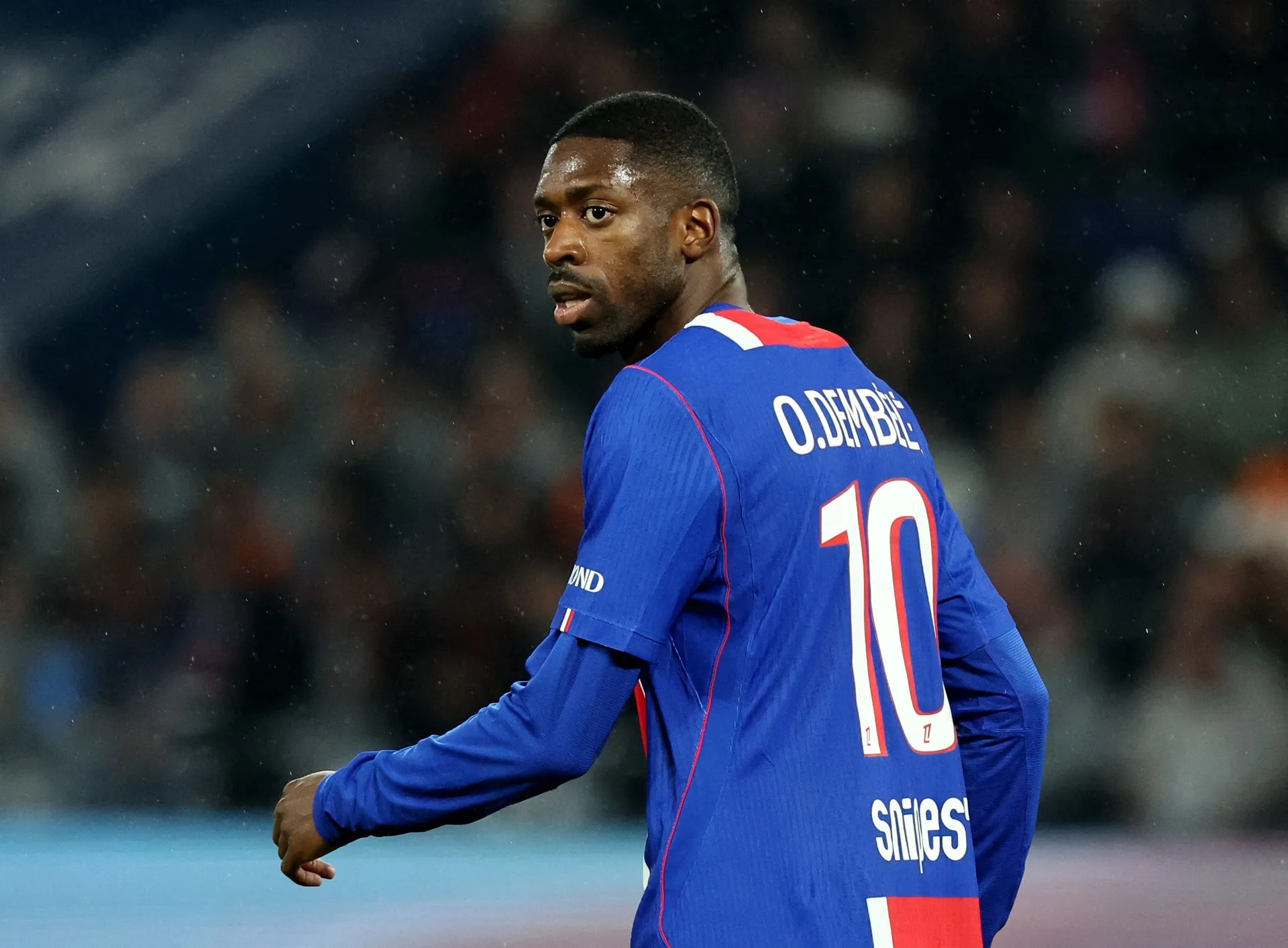 Soccer Football - Ligue 1 - Paris St Germain v Brest - Parc des Princes, Paris, France - May 10, 2026 Paris St Germain's Ousmane Dembele REUTERS/Catherine Steenkeste