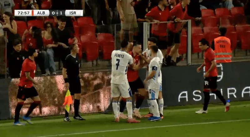 (VIDEO)  Izraelski napadač postigao gol u Tirani, pa izazvao incident 