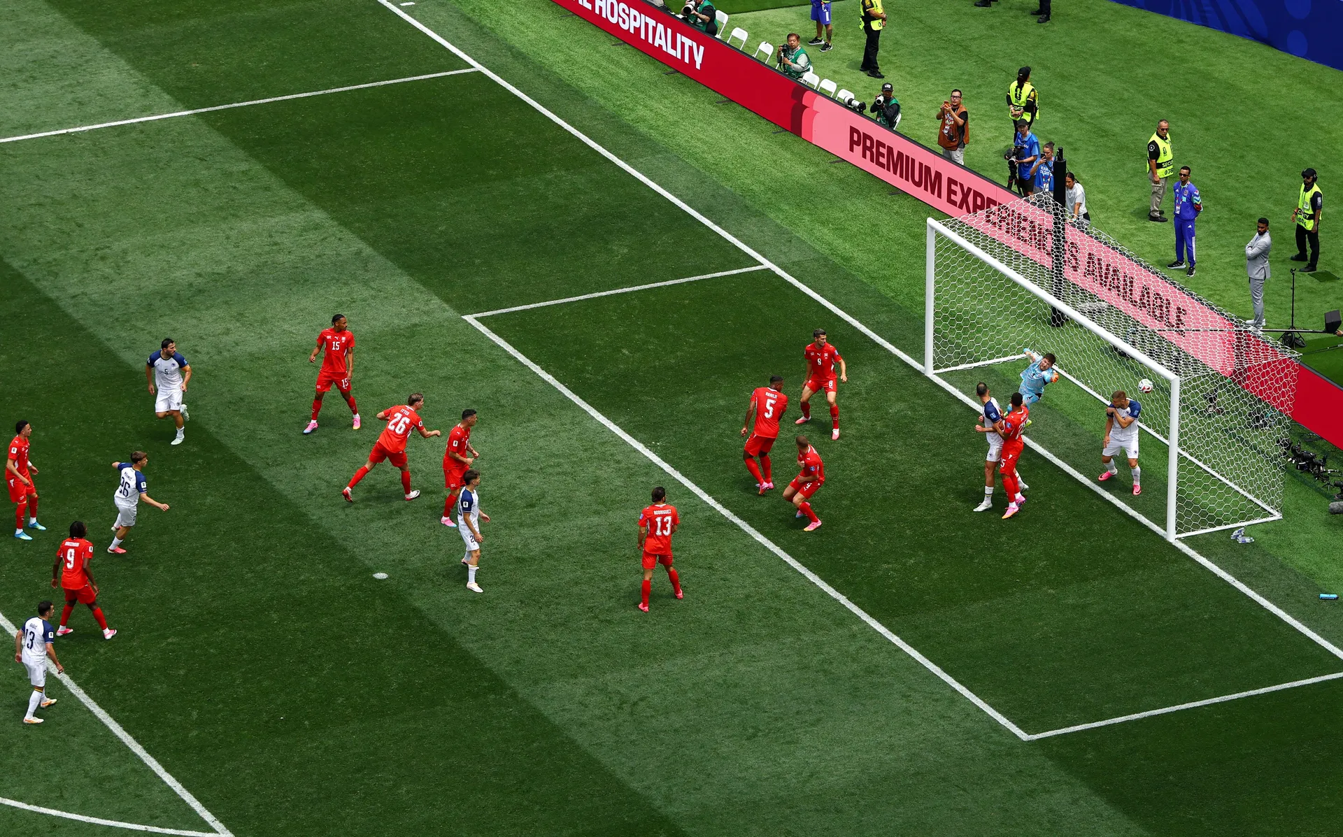 Soccer Football - FIFA World Cup 2026 - Group B - Switzerland v Bosnia and Herzegovina - Los Angeles Stadium, Inglewood, California, U.S. - June 18, 2026 Bosnia and Herzegovina's Ermin Mahmic scores their first goal past Switzerland's Gregor Kobel REUTERS