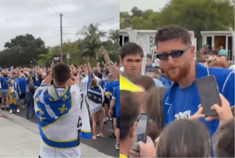 (VIDEO) BH Fanaticosi korteom krenuli na utakmicu, među navijače stigao i Jusuf Nurkić