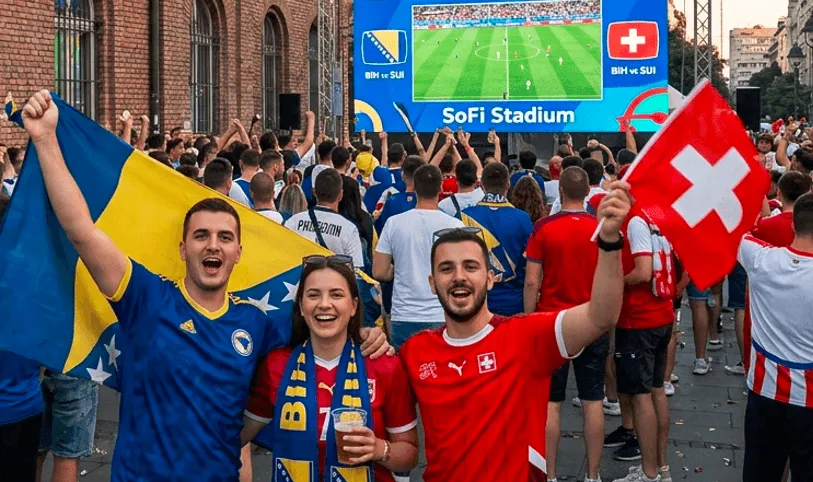 U Beogradu organizovano javno gledanje utakmice BiH - Švicarska