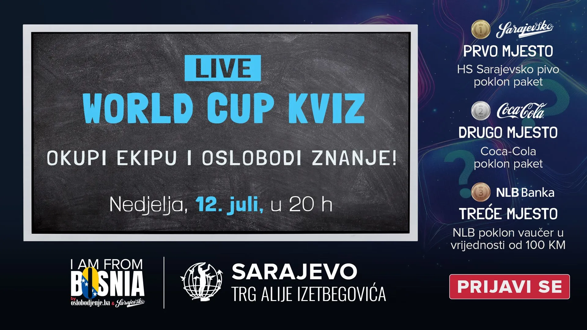 Oslobodi znanje: Prijavi ekipu za veliki live kviz u "I am from Bosnia" fan zoni