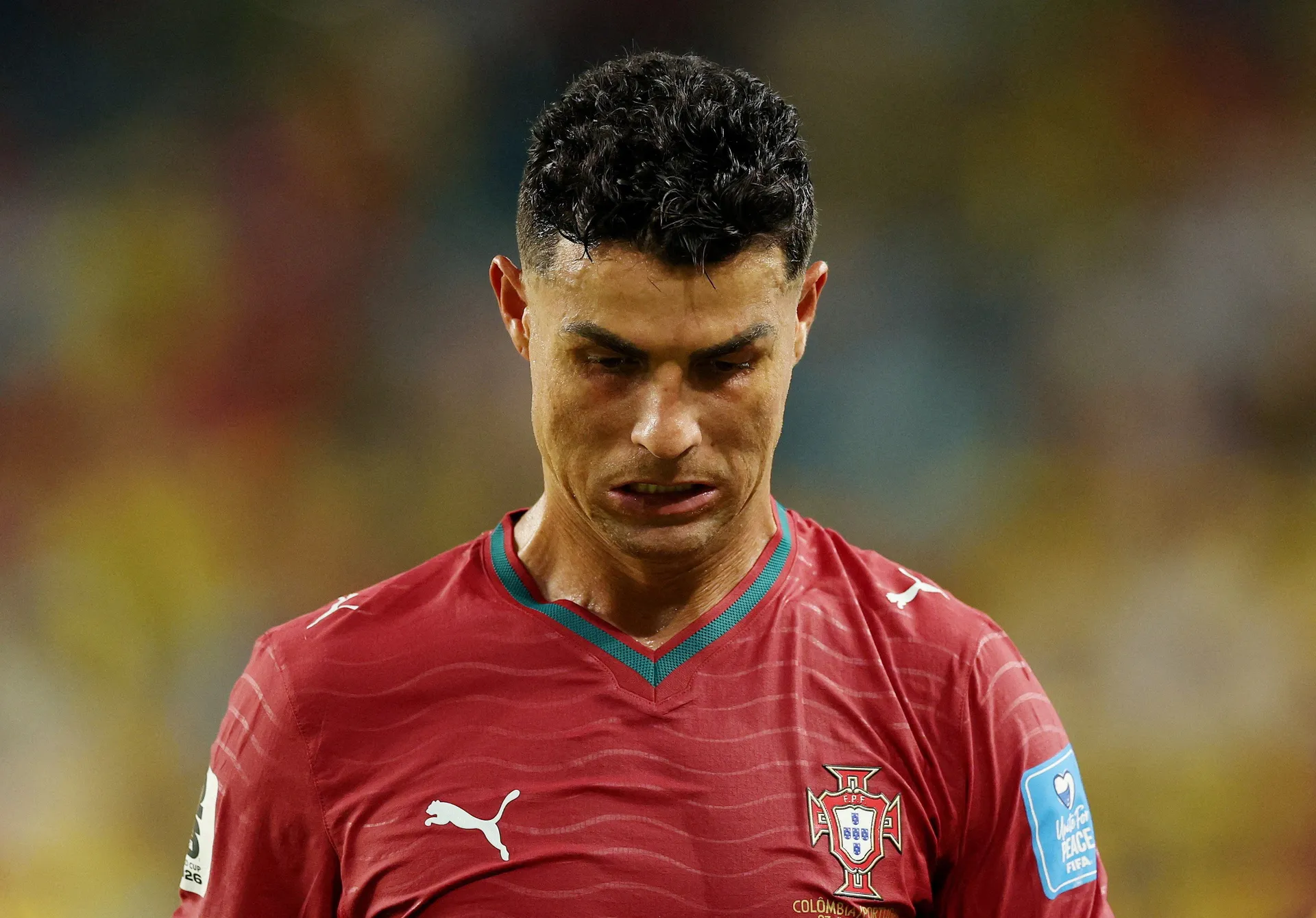 Soccer Football - FIFA World Cup 2026 - Group K - Colombia v Portugal - Miami Stadium, Miami Gardens, Florida, U.S. - June 27, 2026 Portugal's Cristiano Ronaldo reacts after the match as Portugal qualify for the knockout stages of the World Cup REUTERS/Pa