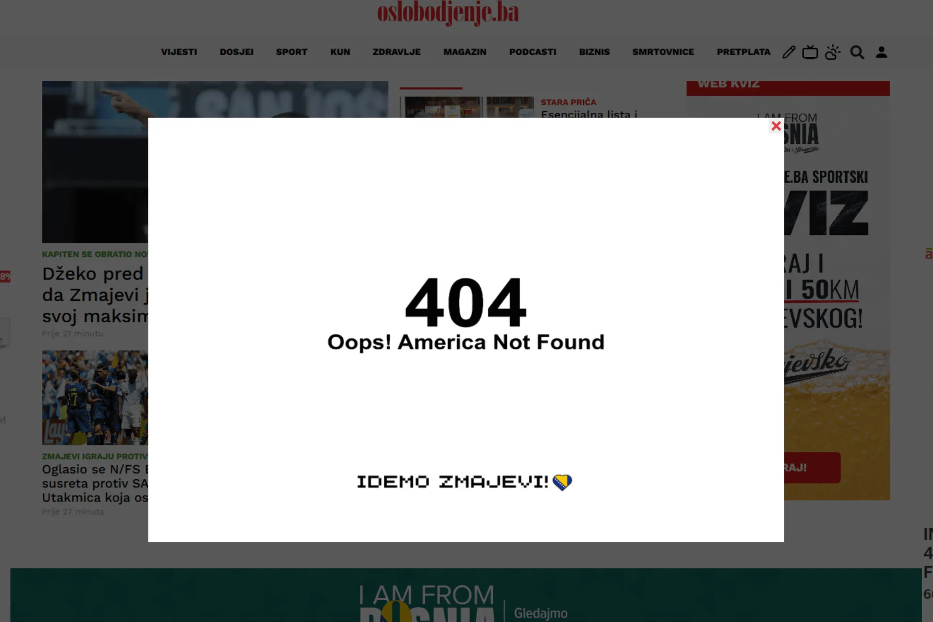 Ne, portal nije "pao": Oslobodjenje.ba samo navija za Zmajeve
