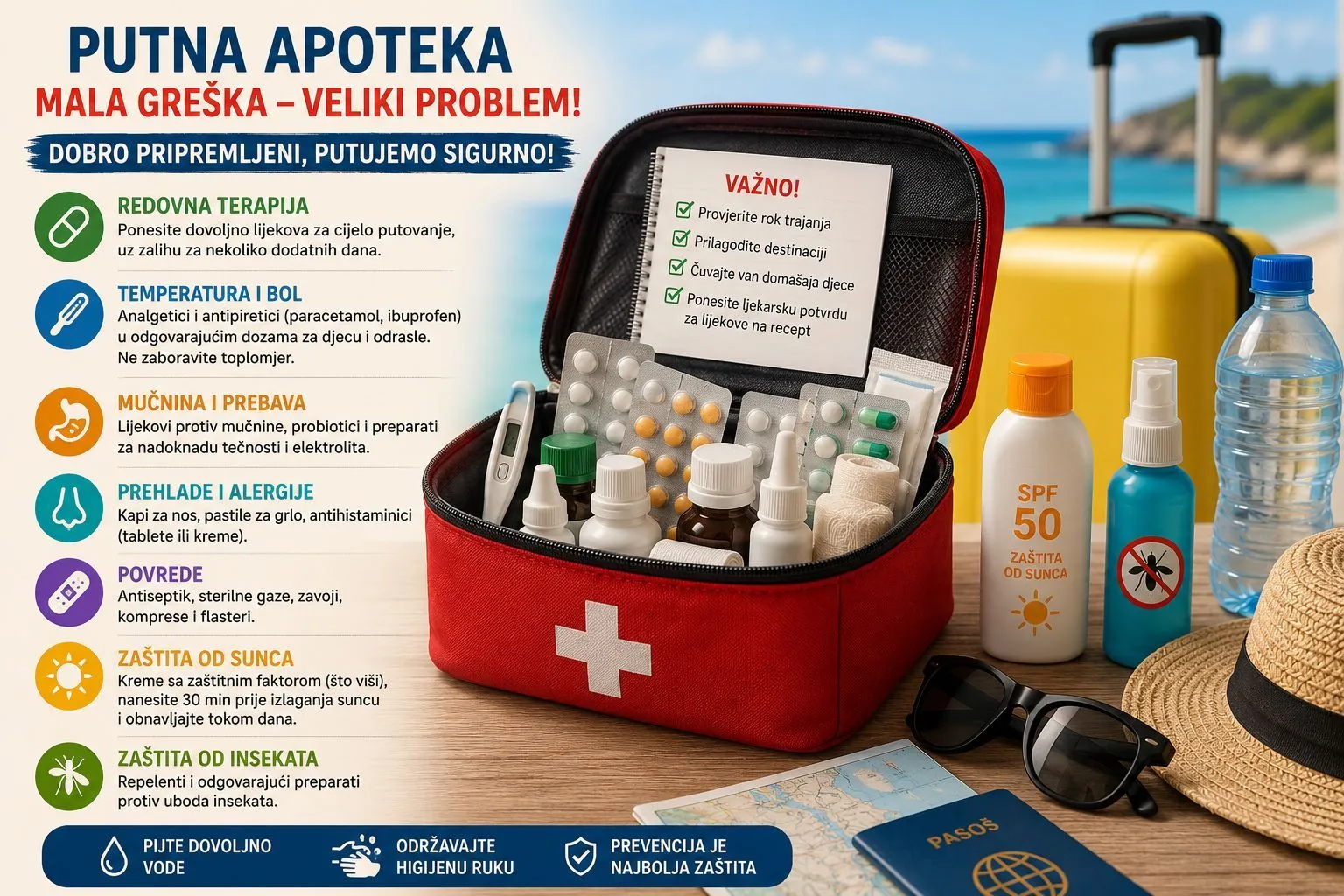 Stručnjaci upozoravaju da jedna greška u putnoj apoteci može vam pokvariti odmor