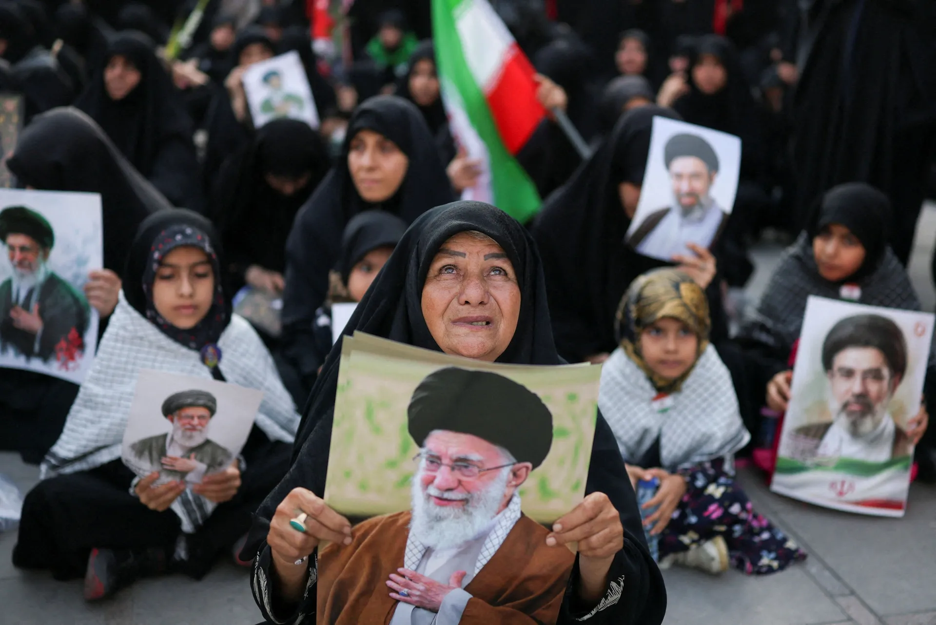 People gather on the day of a public farewell ceremony to pay their respects to late Supreme Leader Ayatollah Ali Khamenei, who was killed on February 28 in Israeli and U.S. airstrikes, at the Imam Khomeini Grand Mosalla, in Tehran, Iran July 4, 2026.  RE