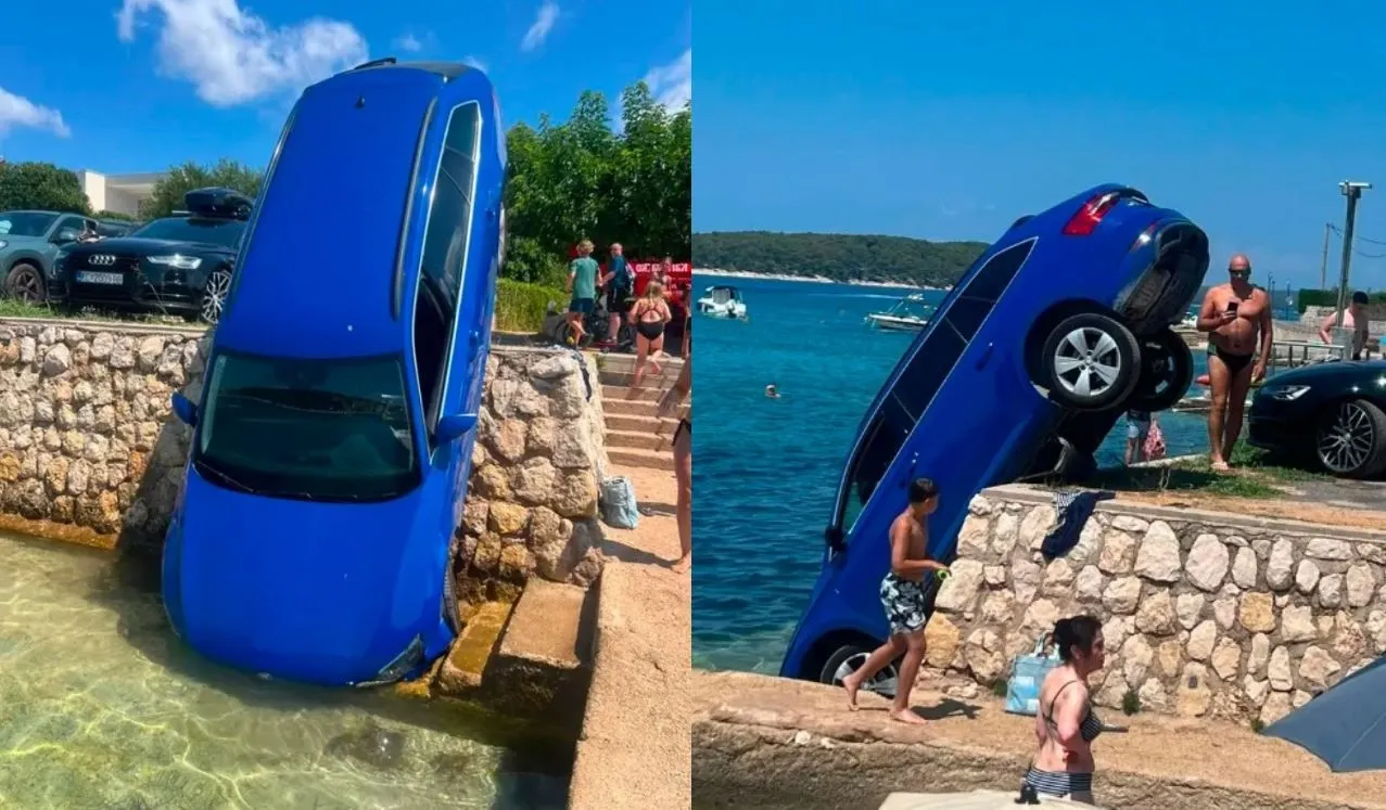 Ovo je dokaz da nekad nije dobro parkirati u prvom redu do mora, automobil završio u vodi