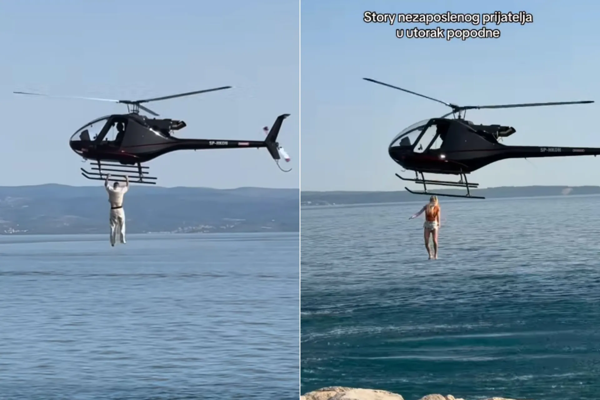 (VIDEO) Nesvakidašnji dolazak na plažu u Splitu, iz helikoptera skočili u more