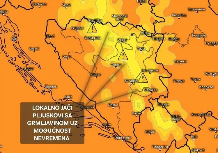 Građane BiH očekuje vremenski rolerkoster, evo koje dijelove će danas pogoditi nevrijeme