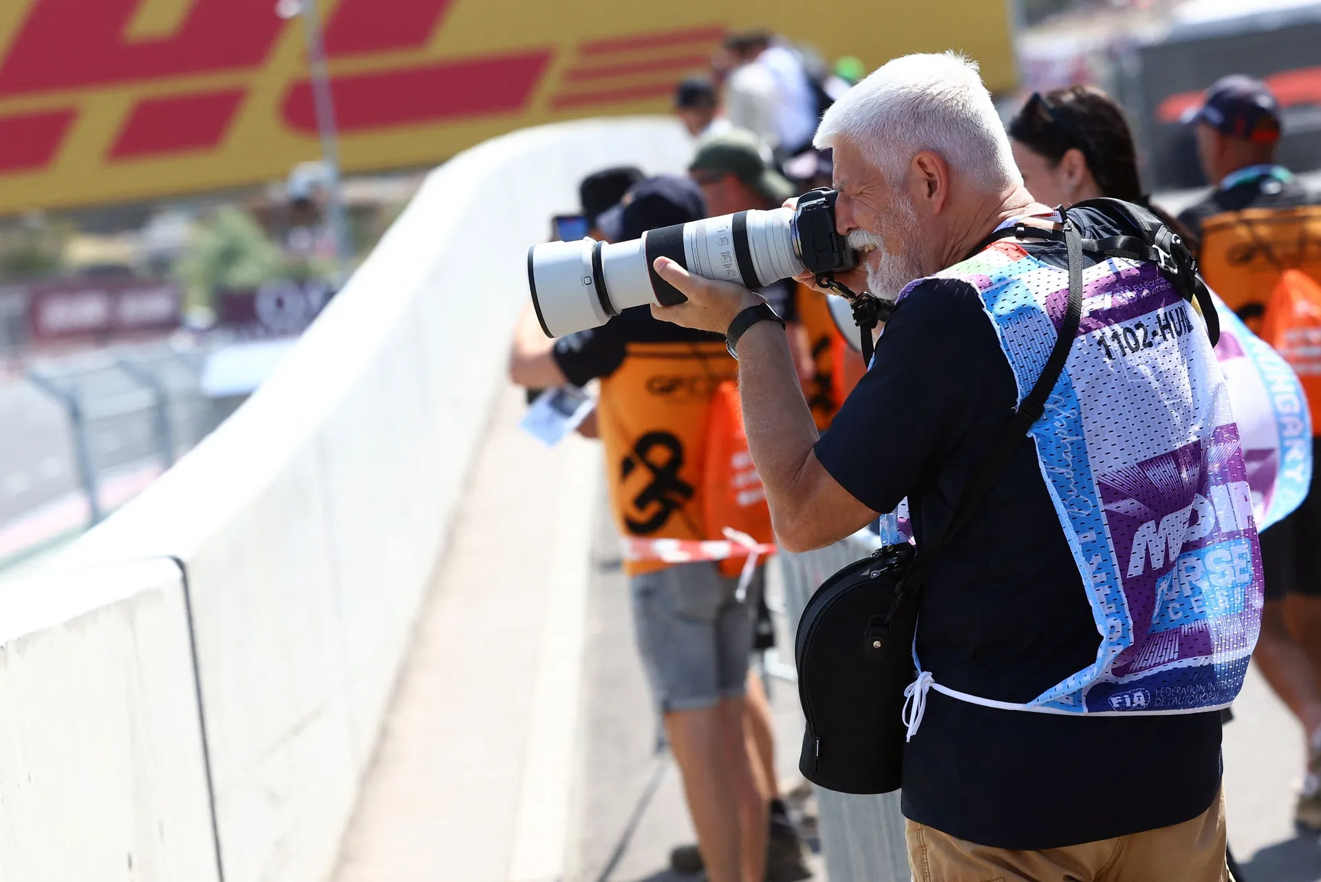 Formula One F1 - Hungarian Grand Prix - Hungaroring, Budapest, Hungary - July 26, 2026 Czech Republic president Petr Pavel takes photograph ahead of the race REUTERS/Bernadett Szabo