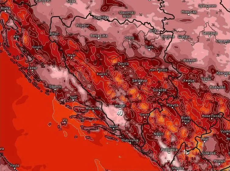 Kompletna BiH je u crvenom, toplotni talas polako može da počne