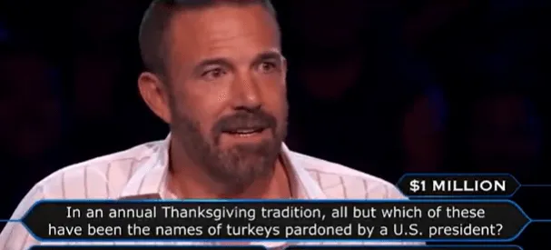 Ben Affleck osvojio milion dolara u humanitarnom Milijunašu, ovo pitanje ga je namučilo