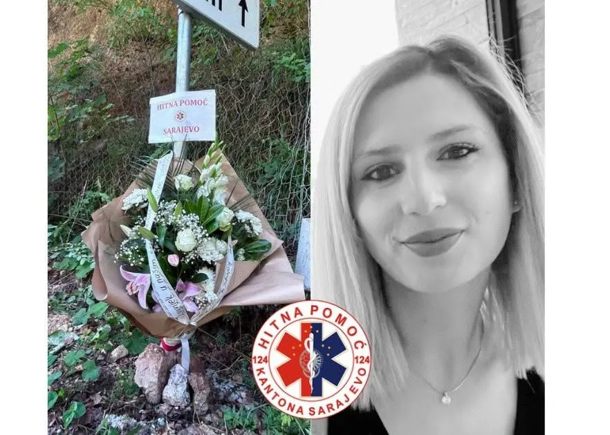Kolege iz Hitne pomoći KS-a položili cvijeće na mjestu pogibije dr. Aide Softić