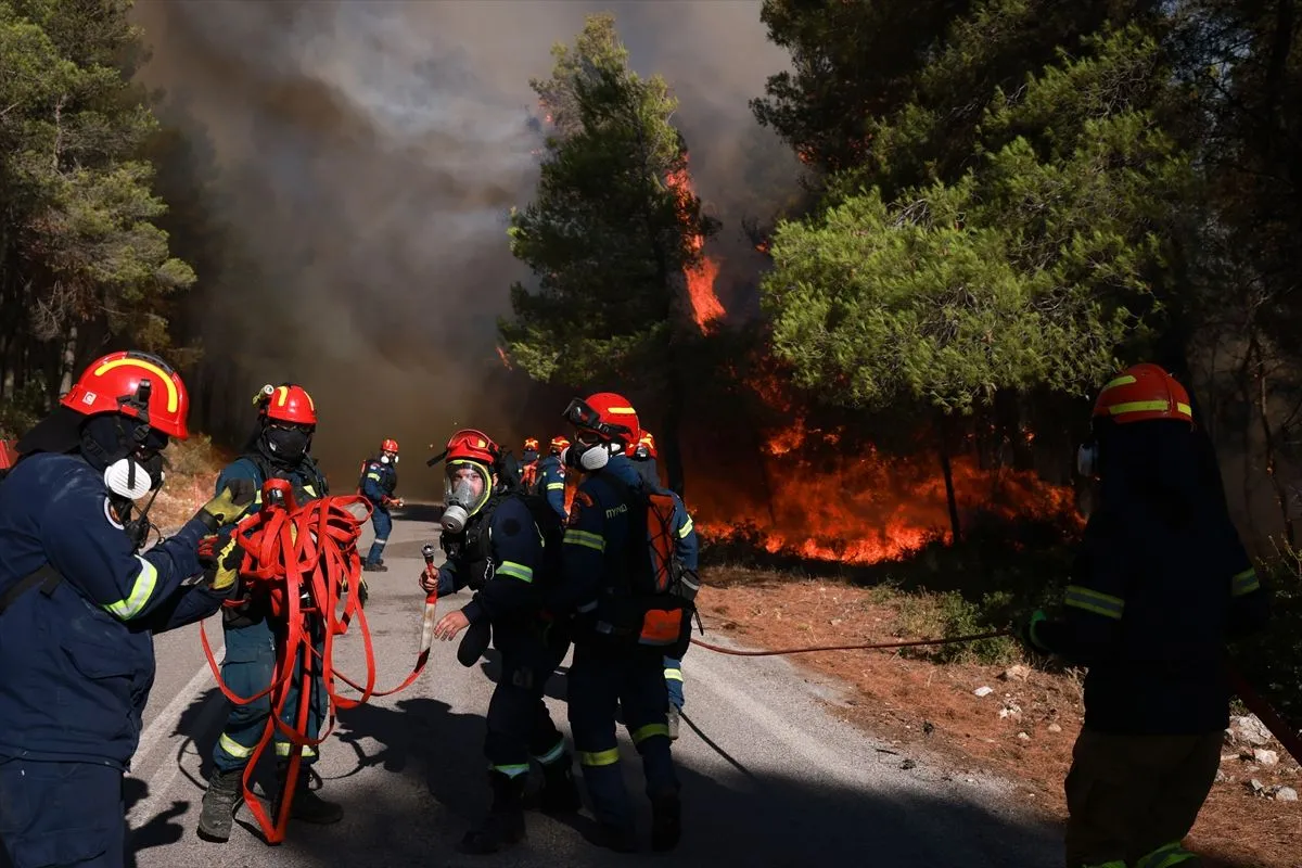 Vatrogasci se bore s požarom u Viotiji zračnim i kopnenim operacijama