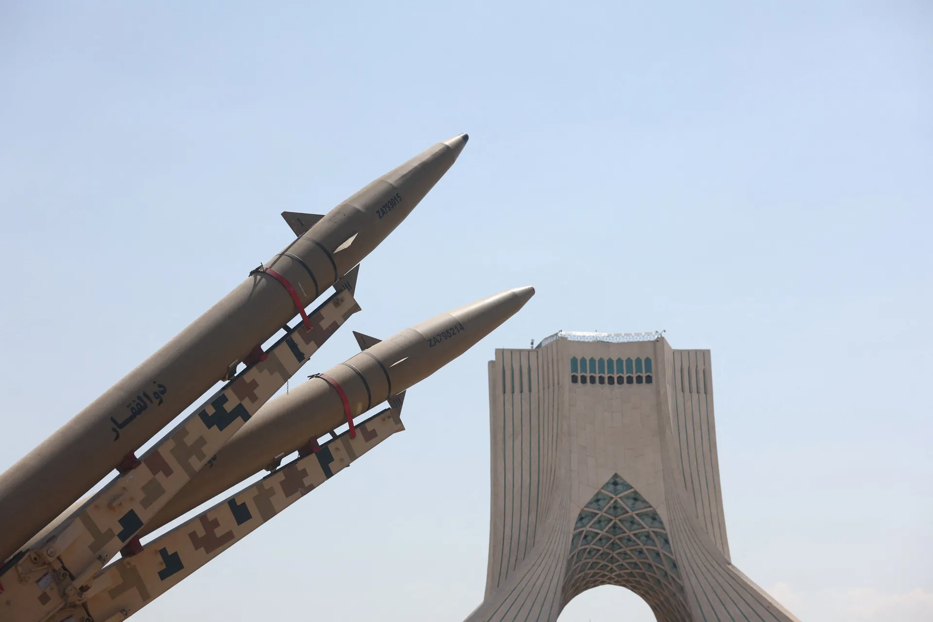 An Iranian missile system is displayed in Azadi Square in Tehran, Iran, July 30, 2026. Majid Asgaripour/WANA (West Asia News Agency) via REUTERS   ATTENTION EDITORS - THIS PICTURE WAS PROVIDED BY A THIRD PARTY. ISRAEL OUT. NO COMMERCIAL OR EDITORIAL SALES