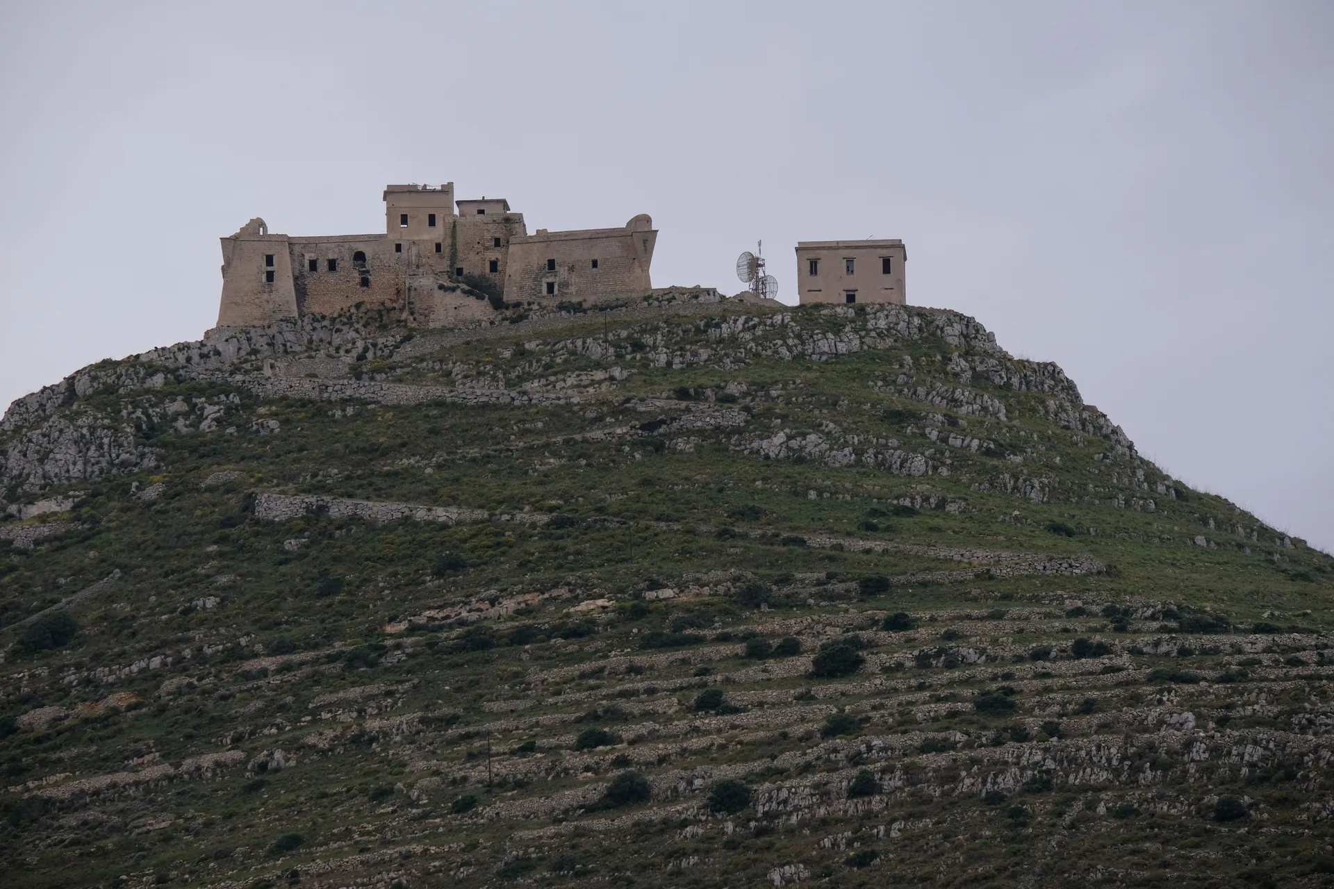 The Castello di Santa Caterina stands on a hill above Favignana, Italy, May 5, 2021.The fortress was one of the filming locations and used as Odysseus’ palace in Christopher Nolan’s "The Odyssey", which was released in Italy on July 16, 2026. REUTERS/Igor