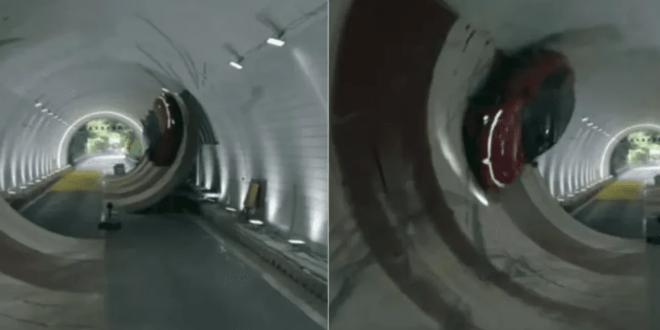 Automobil napravio 360 stepeni kroz tunel i vozio po stropu: Snimak je spektakularan