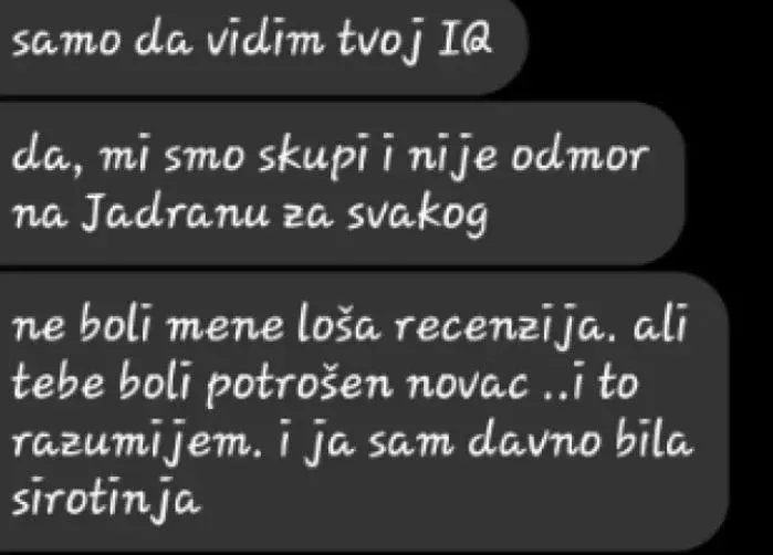 Poruke koje je gošća dobila