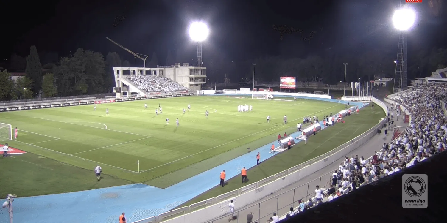 Dobra posjeta na utakmici. Navijači u Mostaru željni dobrog fudbala. Screenshot/Arena Sport