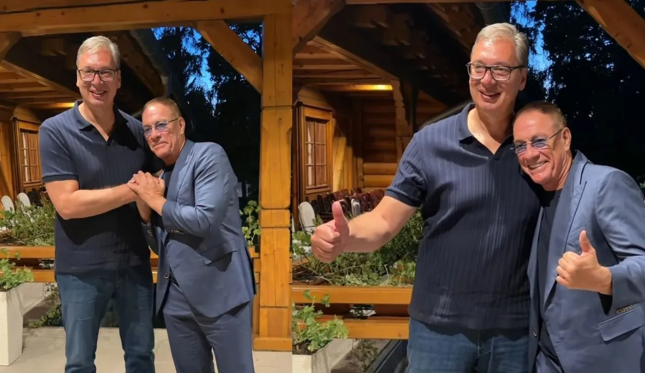 Vučić ugostio Jean Claudea Van Dammea, pa sa njim igrao obaranja ruke