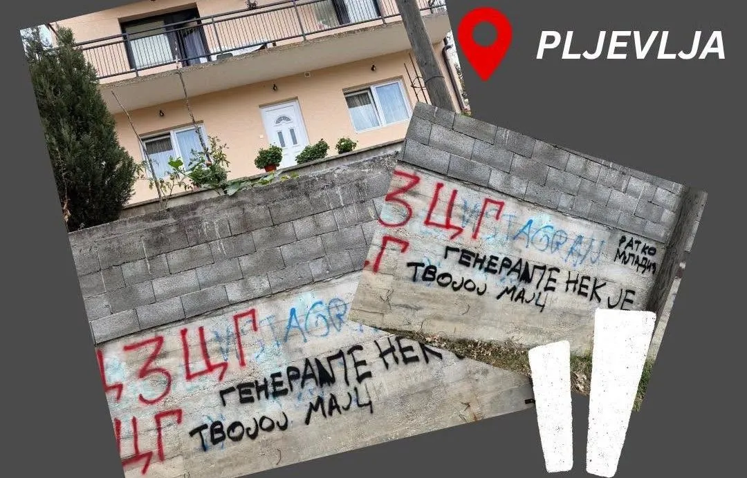 Grafit koji slavi Mladića ispisan pred kućom bošnjačke poslanice u Crnoj Gori
