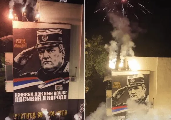 Baklje, mural Mladiću i jeziva poruka iz Srbije - "Krstit će se i ko neće"