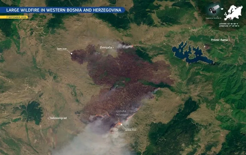 Satelit zabilježio zastrašujuće razmjere požara u BiH: Šteta je ogromna
