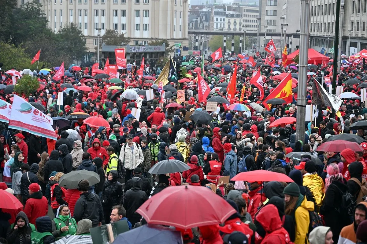 Protest sindikata u Briselu