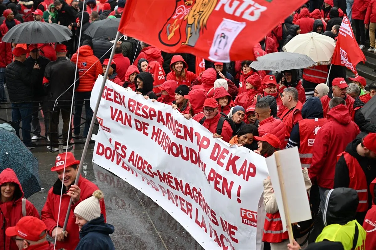 Protest sindikata u Briselu